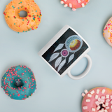 Dream Catcher Mug with donuts for scale