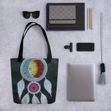 Galaxy Dream Catcher Beach Bag Tote showing possible contents