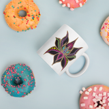 Lotus Flower Mug with donuts for scale