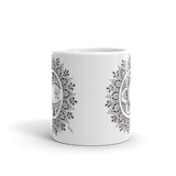 Zentangle Moon Mandala Mug, side view