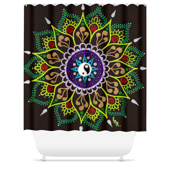 Sunflower Mandala Shower Curtain