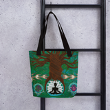 Tree of Life Roots Beach Bag Tote hanging on ladder