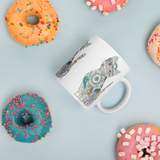 Zen Cat Mug with donuts for scale